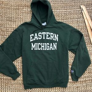 Champion Eastern Michigan Forest Green Hooded Sweatshirt 2XL Mens